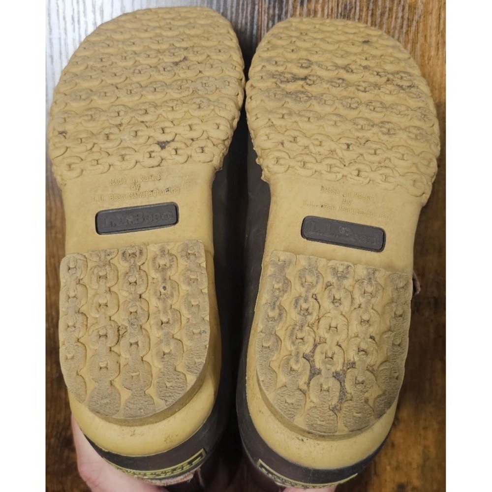 LLBean Men's Lounger L.E Tumbled Leather Shearling Lined Boots Sz 8 M USA - Picture 7 of 7